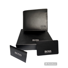Hugo Boss Asolo Coin Pocket Black Leather Wallet Mens Gift Box