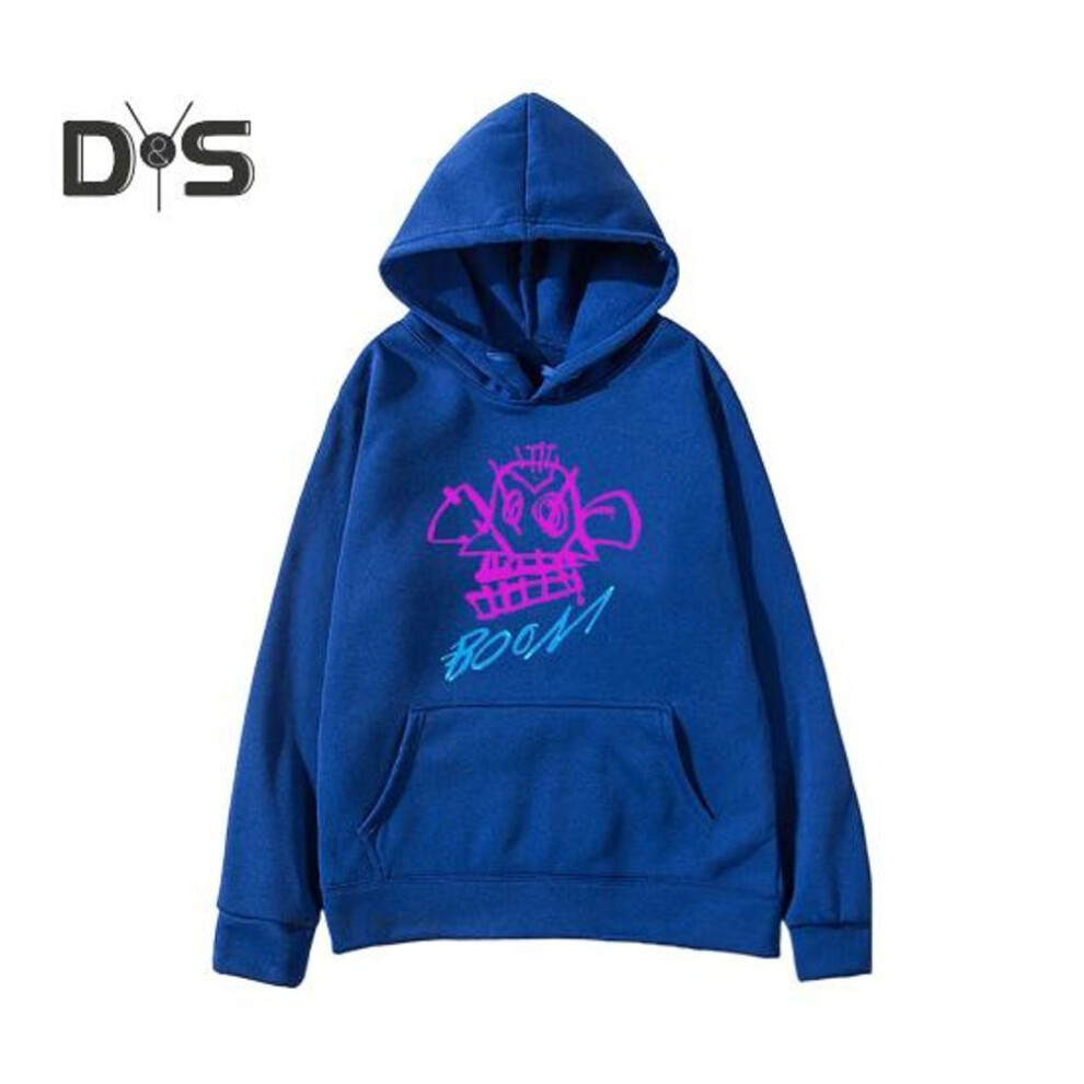 (XL, blue) Unisex Hoodie Kangaroo Pocket Hooded Long Sleeve Elastic Cuffs Sweatshirt Breathable Autumn Winter Sport Tops