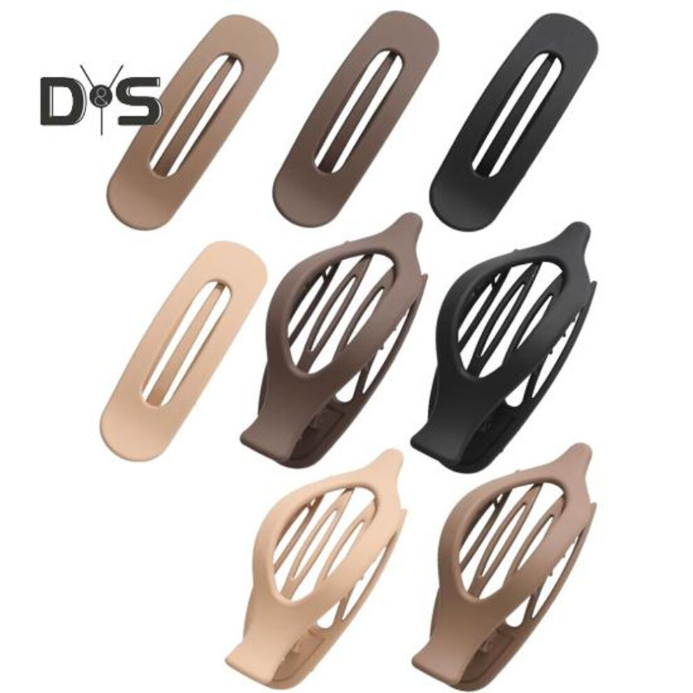 (as the picture, B) 6/8pcs Women Hair Clips Flat Hairpin Sturdy Non-stuck Decorative Hair Claw Clips Easy To Use Hair Accessories