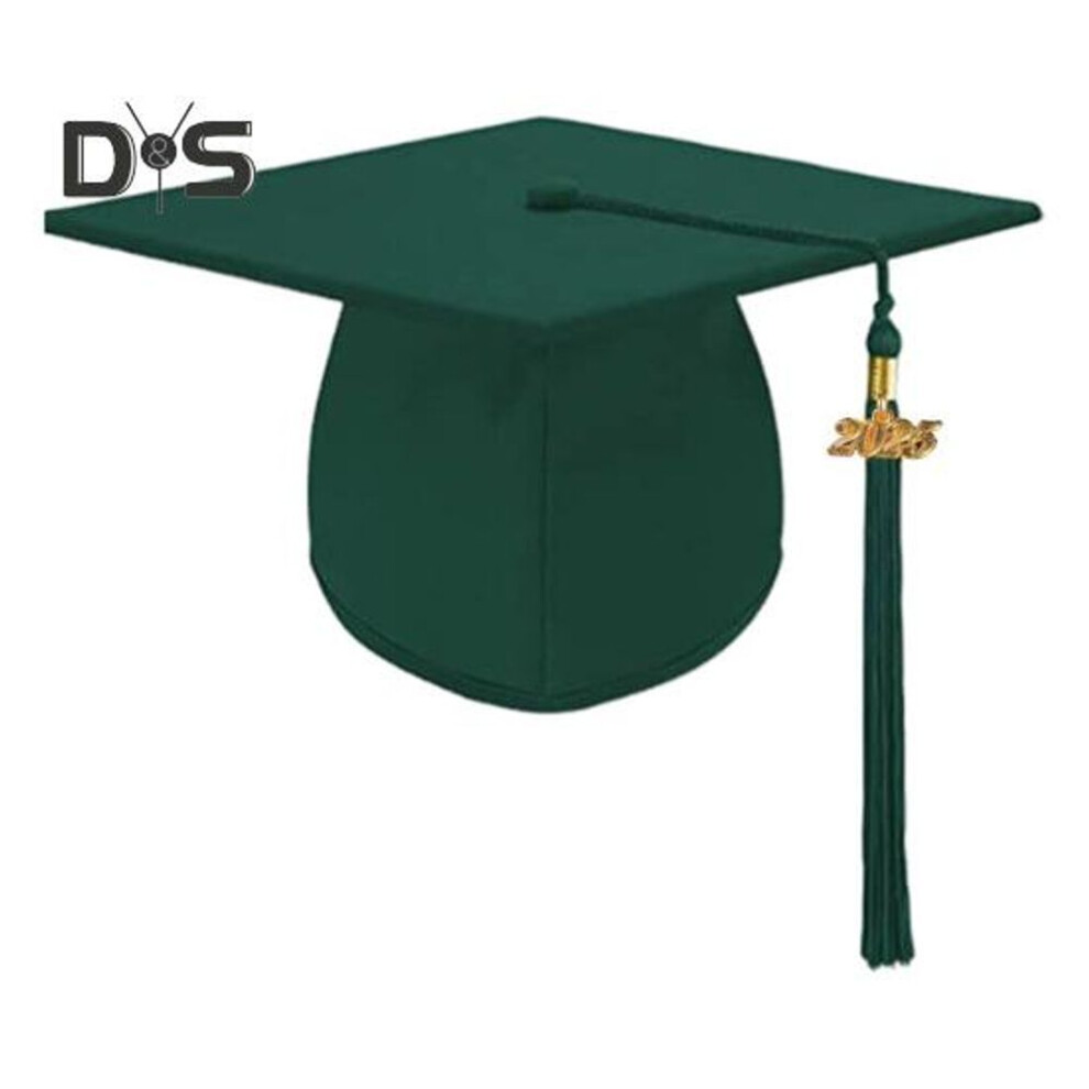 (dark green) Graduation Cap with Tassel Bachelors Hat Elastic Unisex Graduation Dress Accessory Master Degree Graduation Ceremony Hat