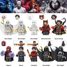 10PCS Marvel Superheroes Doctor Strange & Moon Knight Minifigures - LEGO Compatible DIY Figure Set, 4.5cm ABS Plastic