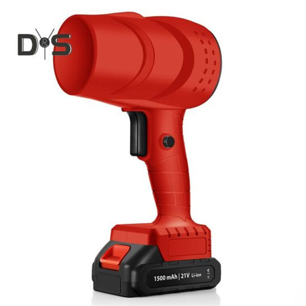 (red, US Plug) Cordless Leaf Blower Compressed Air Duster With Brushless Motor Multi-functional Portable Electric Air Blower Turbo Fan