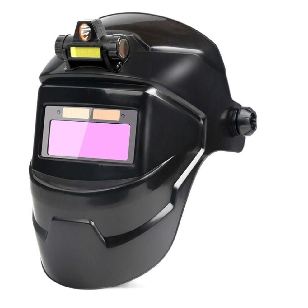 (dimmable&headlight) Large View Solar Welding Helmet True Color Arc Weld Helmet Eye Protection Welding Mask  Grind