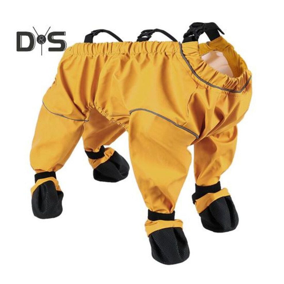 (yellow, XS) Dog Shoes Leggings Dirty-proof Suspender Boot Waterproof Dog Pant Anti-slip Pet Paws Protector For Outdoor Walking Running Hiking