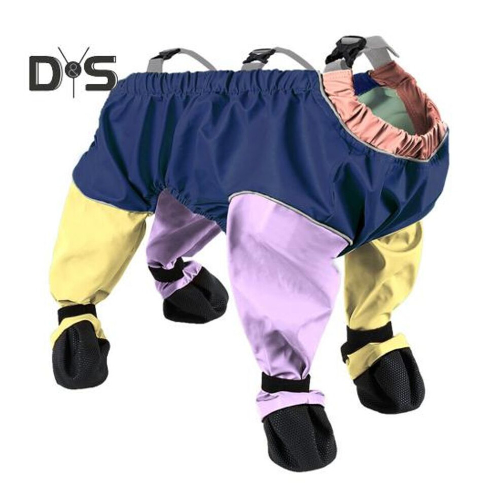 (multicolor, XL) Dog Shoes Leggings Dirty-Proof Suspender Boot Waterproof Dog Pant Anti-Slip Pet Paws Protector for Outdoor Walking Running Hiking