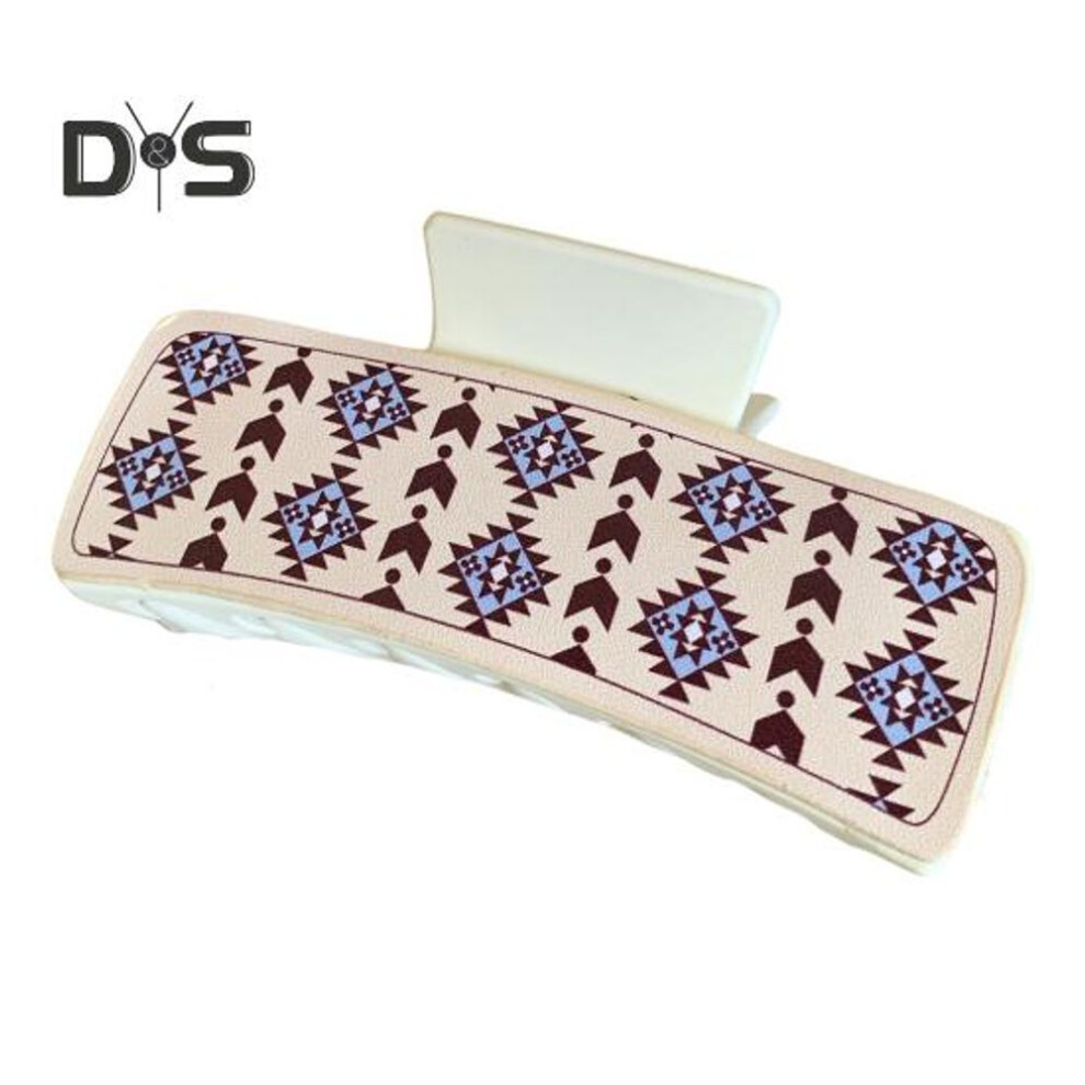 (as the picture, C) 1/4pcs Hair Claw Bath Back Head Hair Clip Western Cow Print Floral Design Large Imitation Leather Hair Accessories