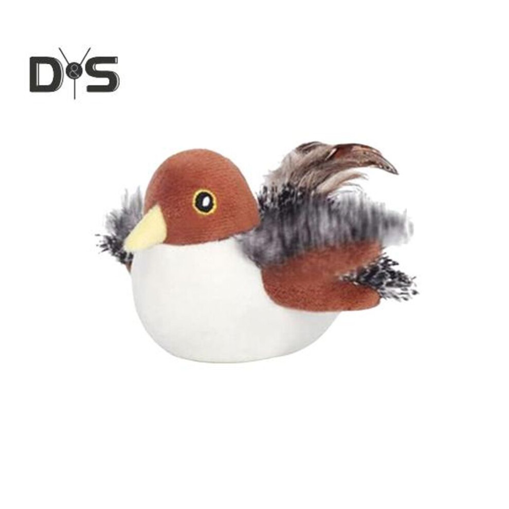 (as the picture, C) Flapping Wings Bird Cat Toy Touch Activated Interactive Chirping Bird with Lifelike Sound Simulation Plush Birds Chasing Toy for Indoor Cats