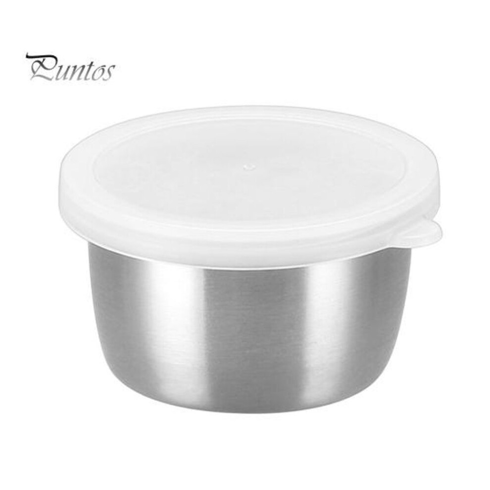 (as the picture, 1pc) 1/6pcs Salad Dressing Containers 40ml Stainless Steel Sauce Cup Reusable Leak-proof Condiment Sauce Dip Containers With Silicone Lids