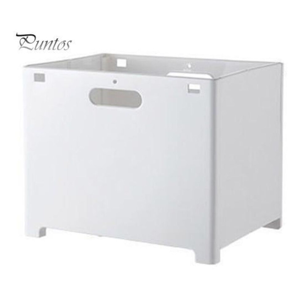 (white, L) Dirty Clothes Storage Basket with Handle Large Capacity Foldable Design Multipurpose Toy Organizer Clothes Laundry Basket