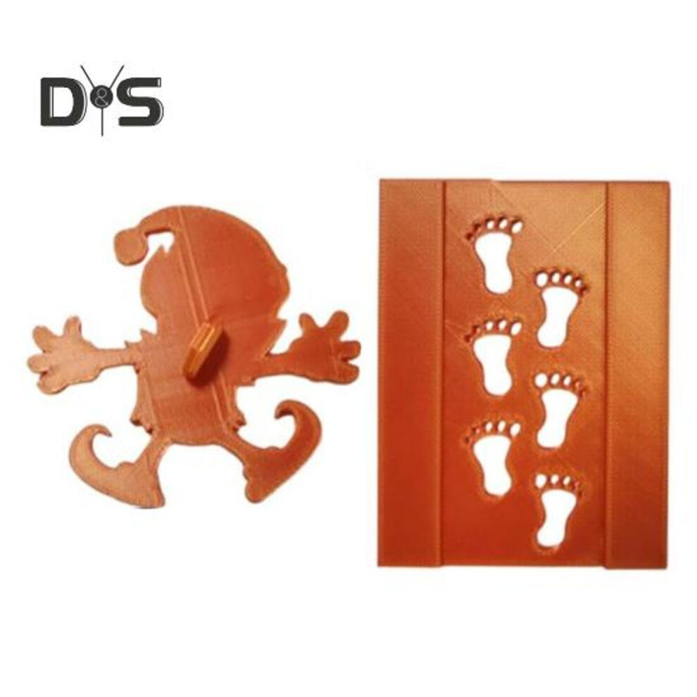 (dark orange) Gnome Template Christmas Plastic Footprint Stencil Elf Silhouette Templates For Holiday Window Glass Wall Decorations
