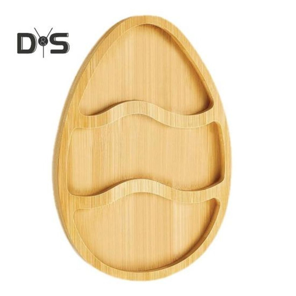 (as the picture, B) Wooden Pallet Candies Nuts Fruits Serving Tray Rabbit Oval Shape Easter Dinner Plate Oak Wood Jewelry Craft Container