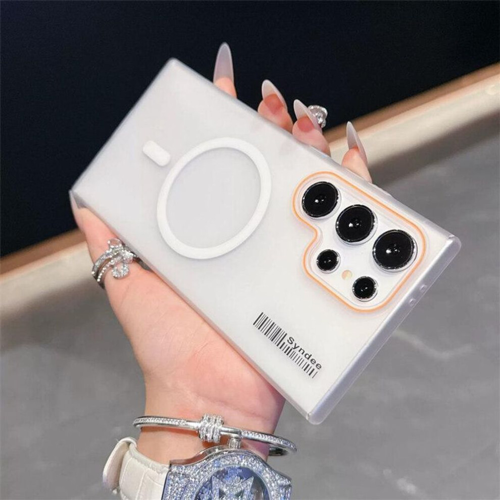 (white, Samsung S25 Plus) Luxury Magnetic Wireless charging MagSafe Case - compatible with Samsung Galaxy S24/S23/S22/S25 Ultra/Note 20 series ultra-thin stylish phone cases
