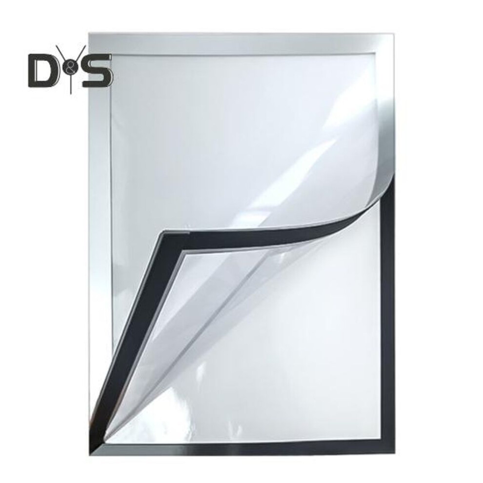 (silver, A3) Self-adhesive Frame Magnetic Picture Holder With Clear Cover Wall-mounted Poster Display Frame For Pictures Documents