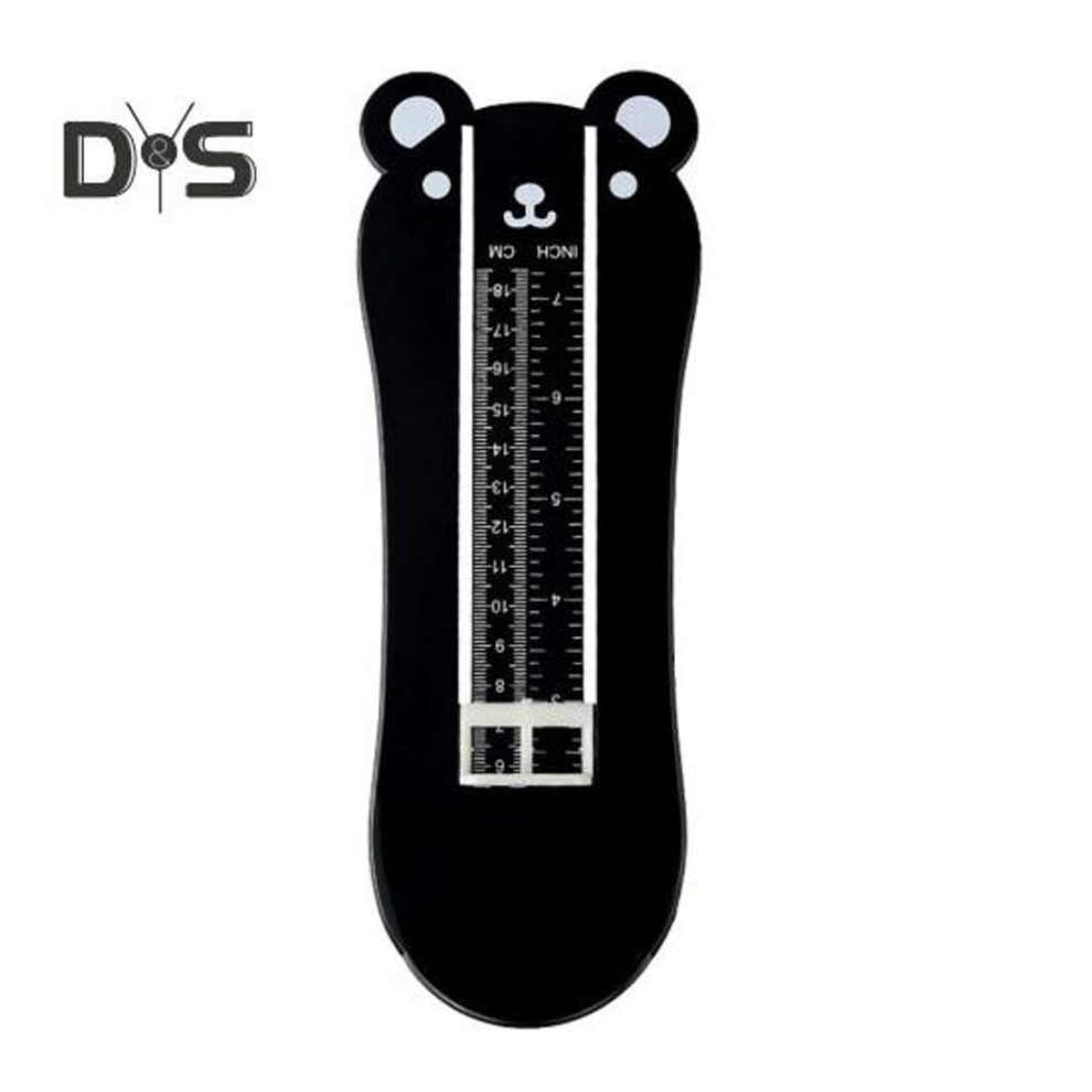 (black) Cartoon Bear Foot Measuring Device Infant Kids Adults Foot Length Measure Gauge Shoe Sizer Ruler Home Feet Measurer Accurate Measurement Chart