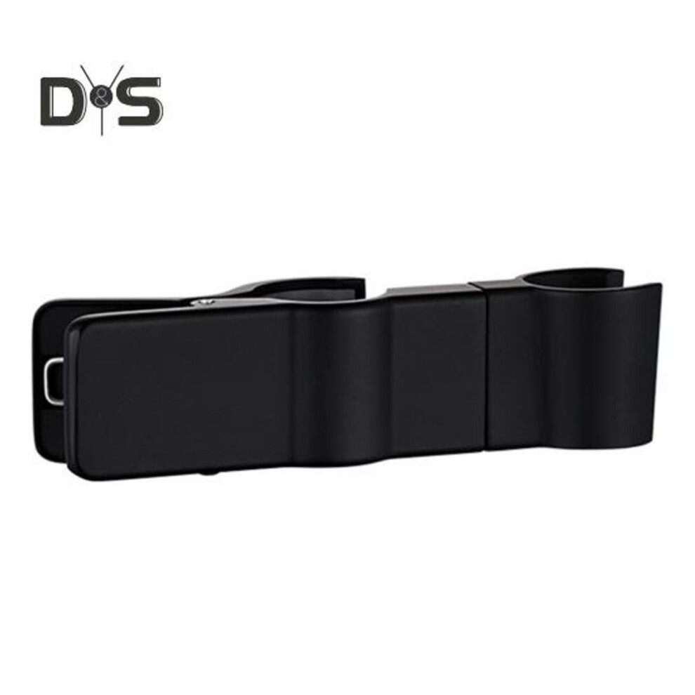 (black) Universal Handheld Shower Head Holder Bracket Clip-on Slider Rotatable 35 Degree Zinc Alloy Shower Stand