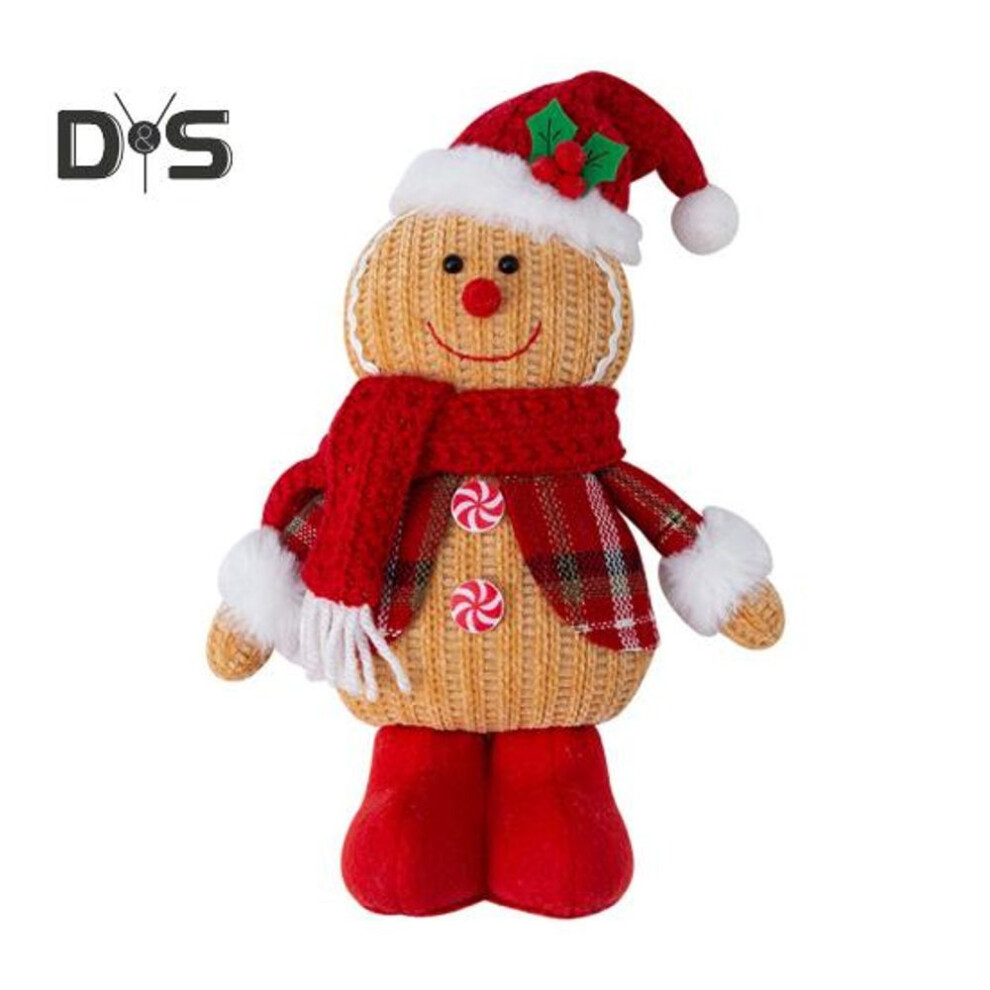 (red) Gingerbread Man Doll Christmas Decorations Plush Gingerbread Man Figurine Xmas Stuffed Doll Ornaments for Fireplace Table Centerpiece