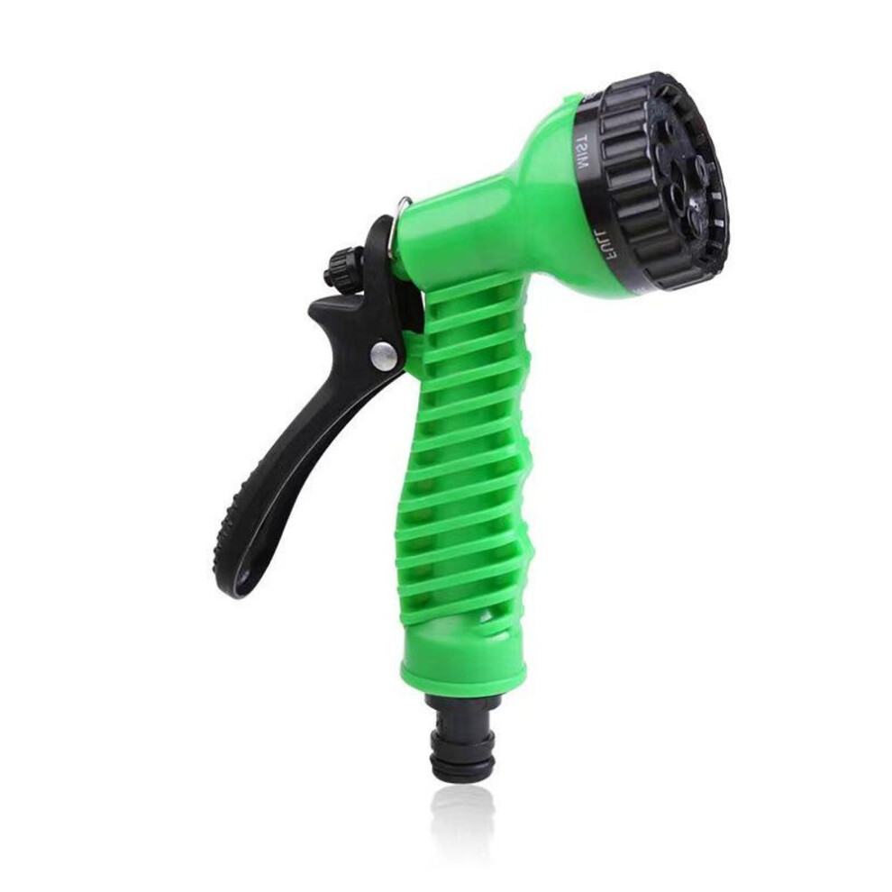 (Green Small 7*Shower) 7-Function Garden Spray Gun with Telescopic Hose for Car Wash and Cleaning