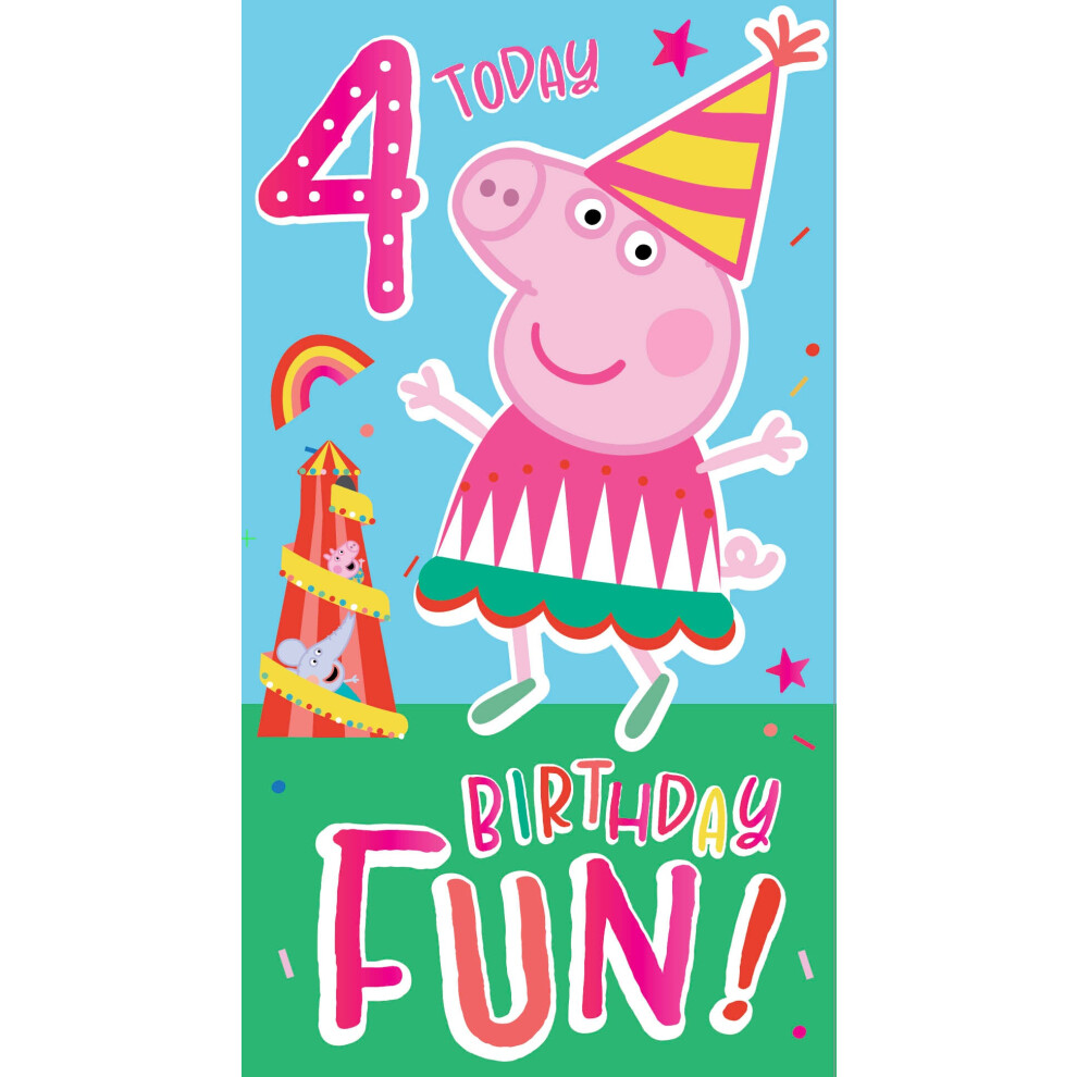 Peppa Pig Age 4 Birthday Card