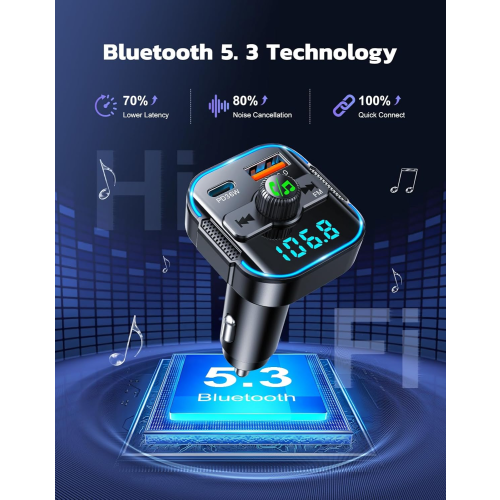 Glangeh 2025 Newest Bluetooth 5.3 Car Adapter 2