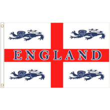 (8' x 5' - 240cm x 150cm) England 4 Lions Football Polyester Flag