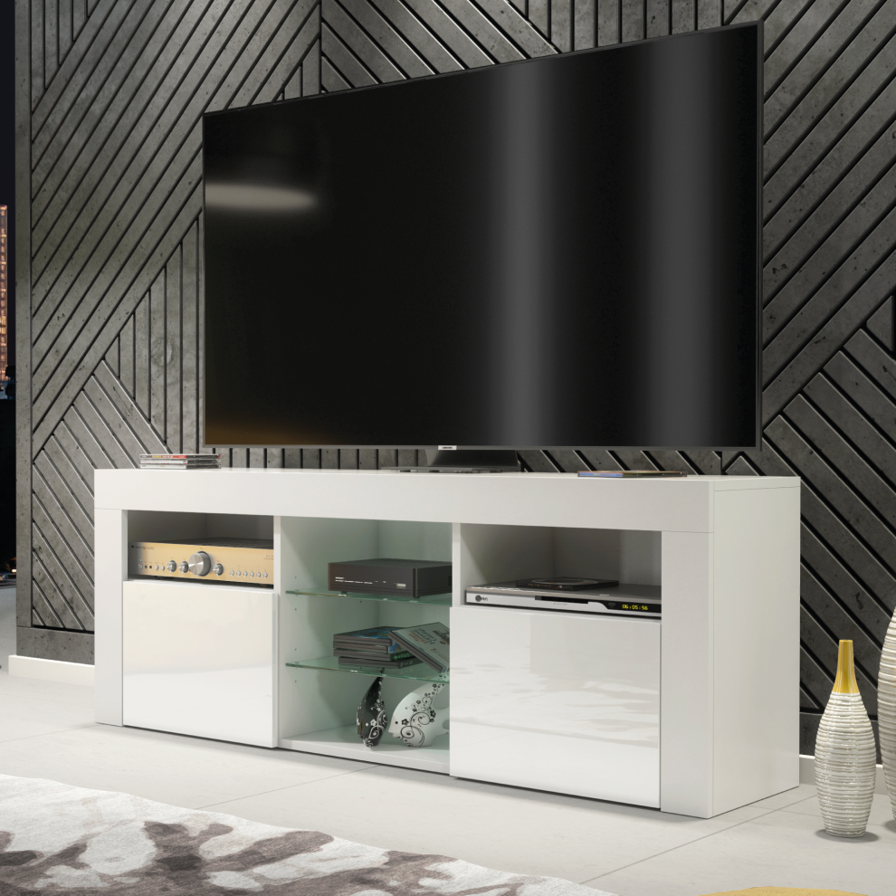 Creative Furniture Tv Unit - Gloss Doors White 145Cm