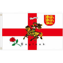 (3' x 2' - 90cm x 60cm) England St George & Rose Polyester Flag