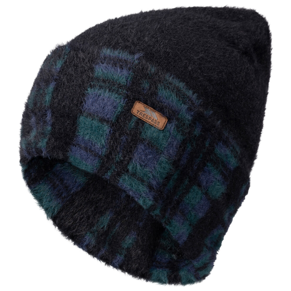Trespass Mens Beanie Reversible Check Detail Toffy