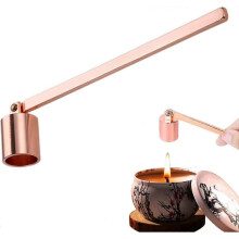 Candle Snuffer, Candle Extinguisher Wick Snuffer with Long Handle Stainless Steel Candle Snuffer for Most Candles(Rosegold)