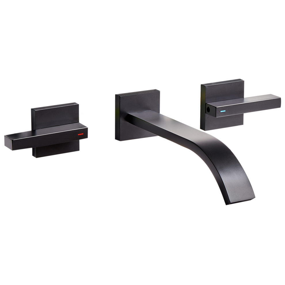 Wall Mounted Basin Mixer Tap BERRACO Black