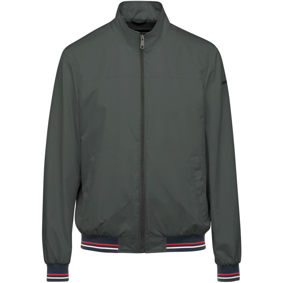 (Green, 46") Geox M Jharrod Men's Green Bomber Jacket