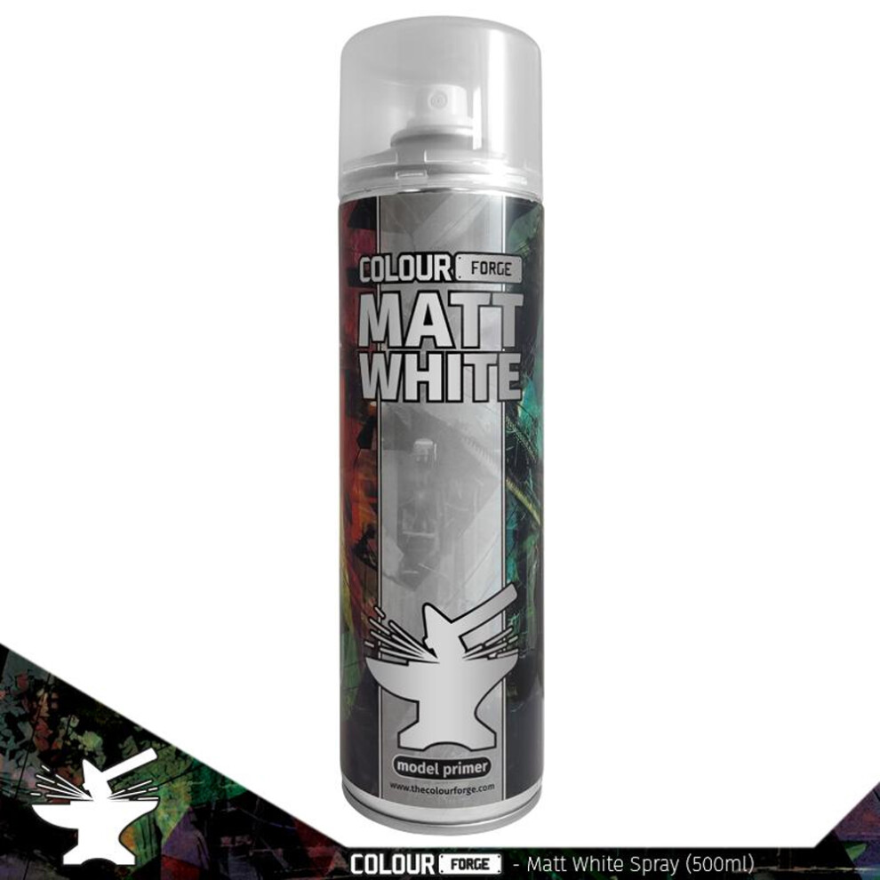 Colour Forge Matt White Spray Primer Paint 500Ml 5060843100935