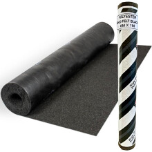 (Black, 8m x 1m) Heavy-Duty Polyester Shed Roofing Felt - Premium Roof Covering - 25 Year Life Expectancy Roof Felt