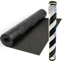 (Black, 10m x 1m) Heavy-Duty Polyester Shed Roofing Felt - Premium Roof Covering - 15 Year Life Expectancy Roof Felt