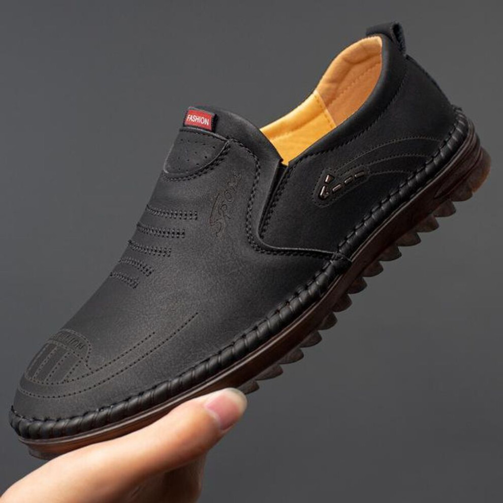 (black, 41) Leather Shoes Man Men Fashion Summer Breathable Shoes Men&apos;s Business Leather Shoes