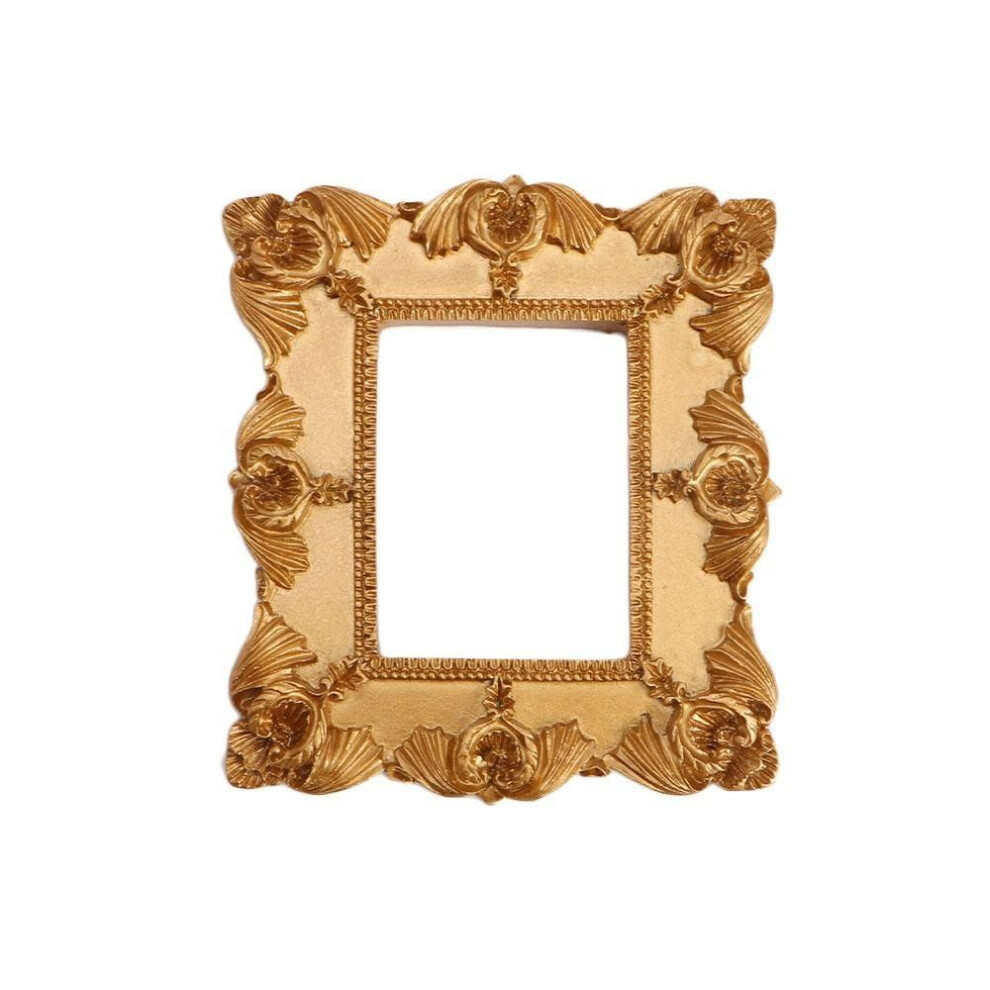 (4) Handmade Golden Photo Frame DIY Display Stand Ornaments Retro European Wooden Frame  Jewelry Decor
