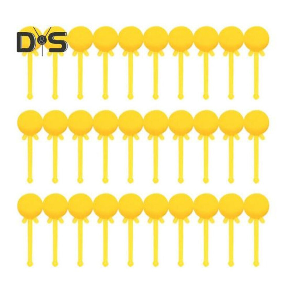 (yellow) 400Pcs/Box Fishing Float Ball Mini Soft TPR Hook Lure Ball Bionic Tadpole Bait Freshwater Saltwater Bass Trout Fishing Accessories