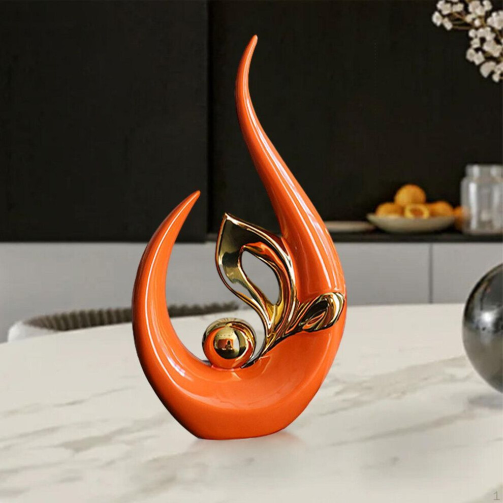 (as the picture, Large) Abstract Ceramic Sculpture For Modern Home Decor