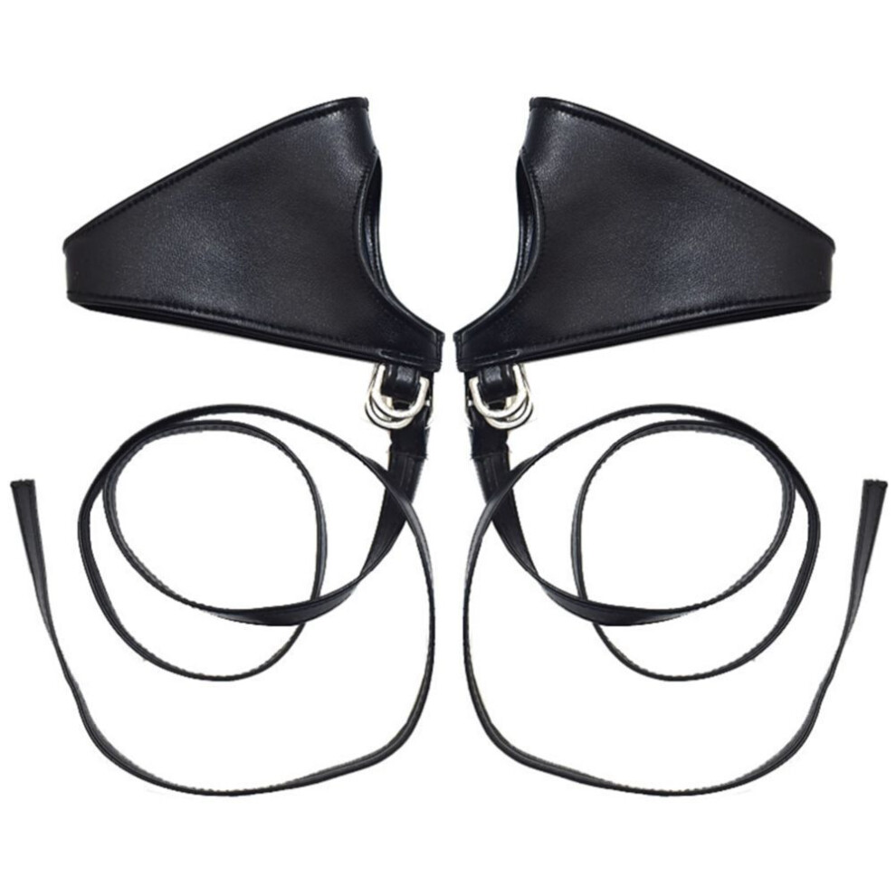(A) Solid Color Strappy Fashion Design Fingerless Gloves Wrist Band Women Lolita Gloves Punk Costume