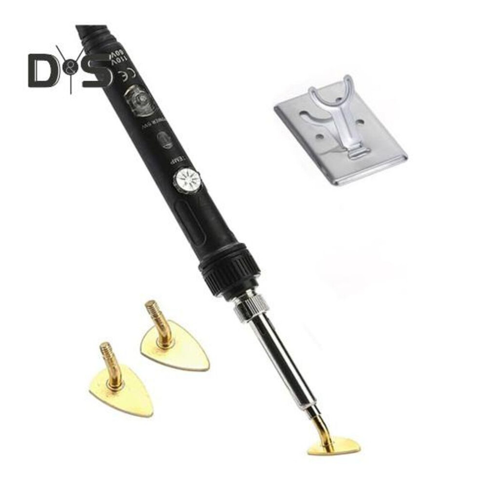 (black) Small Soldering Iron Patch For Sewing Vinyl Portable Handheld Heat Press Mini Iron With Temperature Adjustment Ideal For Leather Fabric Clothes Diy
