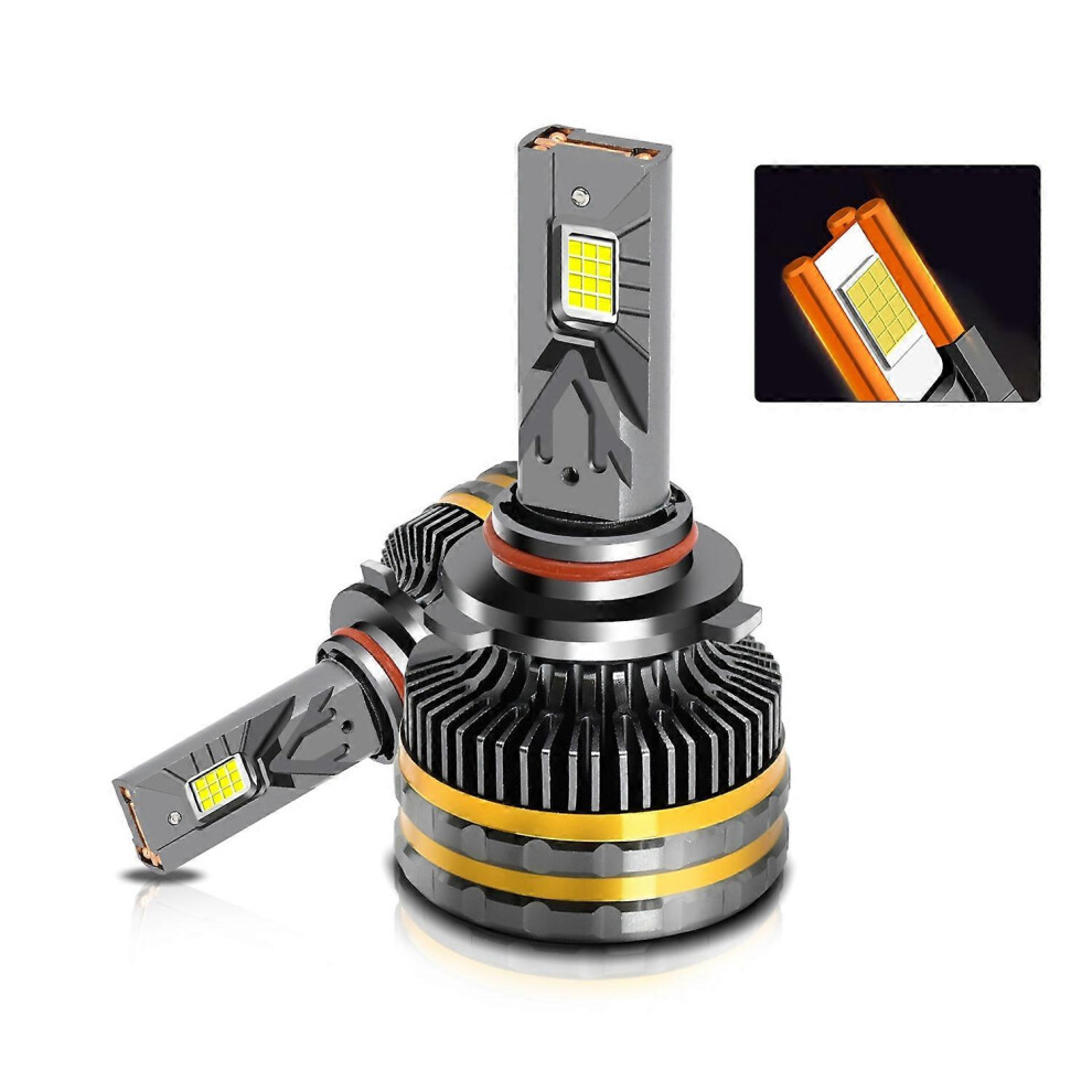 (As Show, One Size) 9006 Led Head Bulbs Ip68 Waterproof Car Led Head Bulbs 6000K 200W 20000Lm Bright Led Headl Light 6909775639429