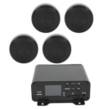 (As show, One size) 4 Channel Amplifier 4in Full Range Motorcycle Stereo Speakers 1000W Water Resistant Bluetooth Speake
