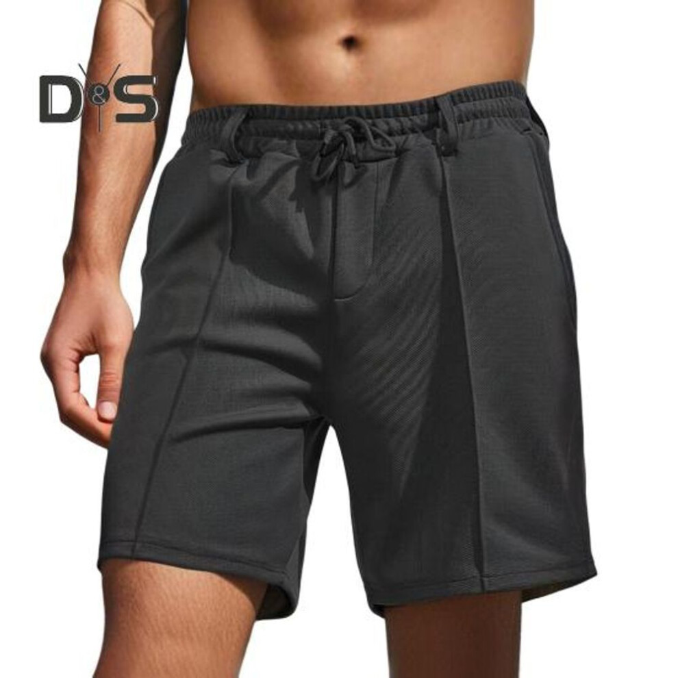 (black, XXXL) Men's Casual Shorts Elastic Waist Drawstring Summer Beach Shorts Quick Dry Basketball Shorts with Pockets for Running Workout