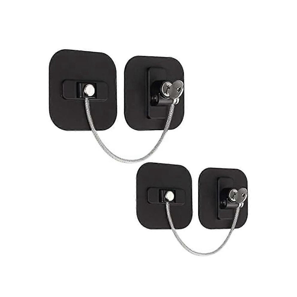 (As Show, One Size) 2 Pcs Fridge Door Locks With Keys, Freezer Cabinet Locks Childproof Refrigerator Locks Safety Locks-C13 Kikidex