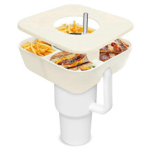 (As show, One size) Snack Bowl compatible with Stanley Cup with Cover, Reusable Snack Ring compatible with 40 Oz Tumbler with Handle, Snack Tray compatible with Stanley C