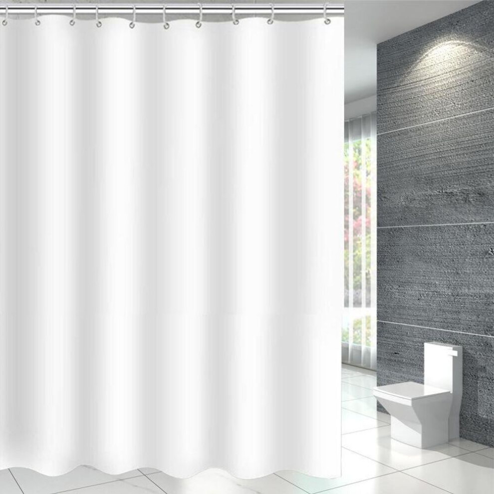 (white, 150*200cm) Pure Color Waterproof Bathroom Shower Curtain Mildew Proof Thickened Polyester Bath Curtain Shower Curtains