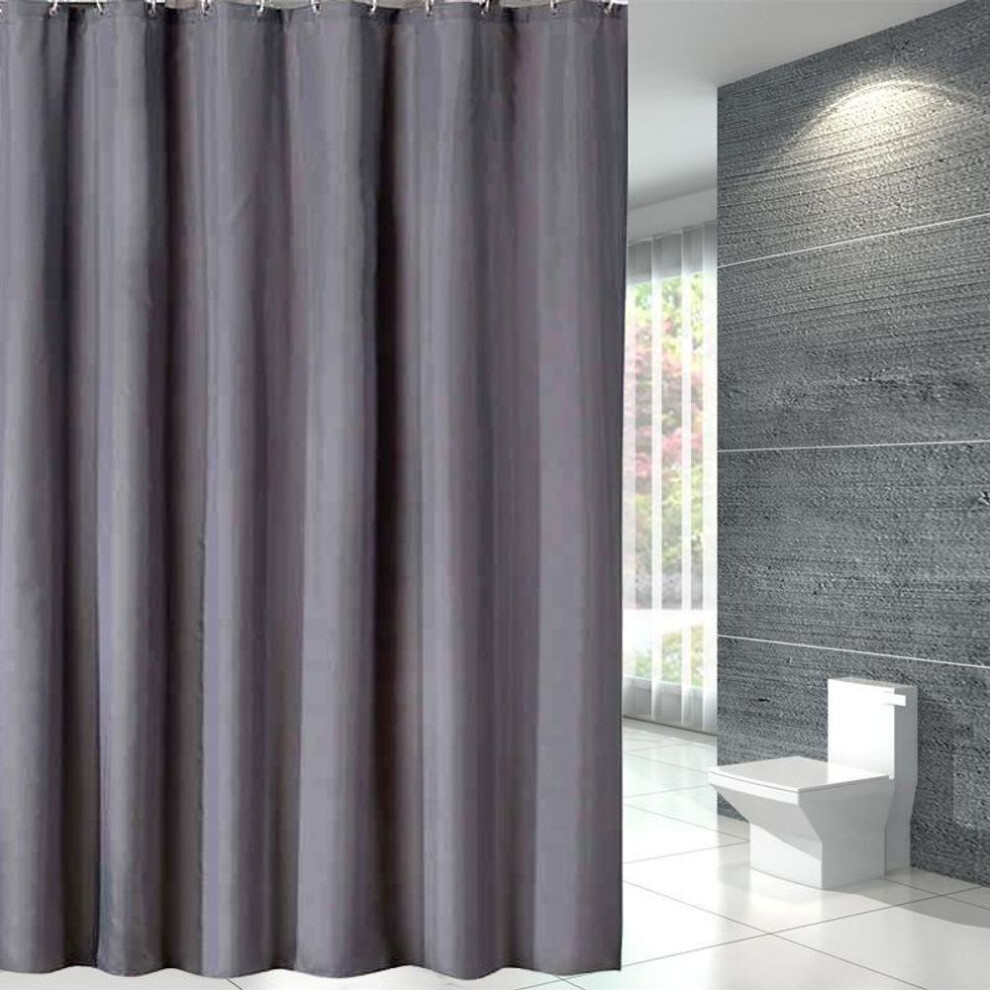 (dark gray, 150*180cm) Pure Color Waterproof Bathroom Shower Curtain Mildew Proof Thickened Polyester Bath Curtain Shower Curtains