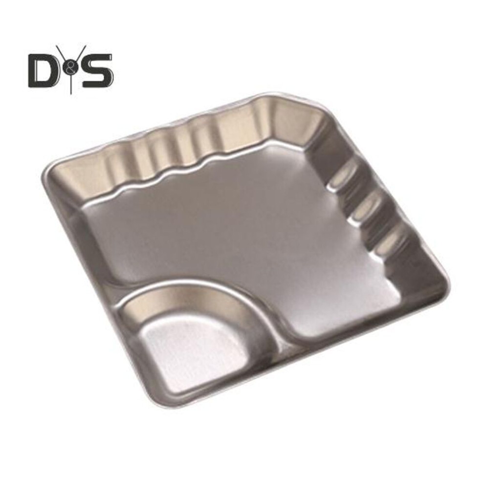 (silver, Square) Stainless Steel Snack Tray Set with Dipping Bowl Fine Polished Design Sandwich Serving Tray for Sushi Chips Dumplings Salads