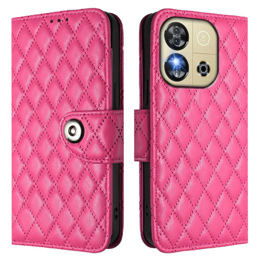 (Rose ) Case For Oukitel C57s Wrist Strip Card Holder Shockproof Stylish Protective Wallet Cover Red 764563480869