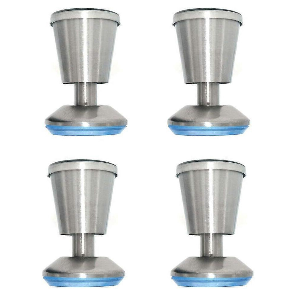 (As Show, One Size) Set Of 4 Stainless Steel Furniture Feet Height 80 Mm Adjustable Height 0-5 Mm 4909775500264