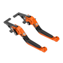 (As show, One size) Pair Motorcycle Brake Clutch Levers Extendable Replacement for YAMAHA XMAX 250 XMAX300 XMAX400Orange